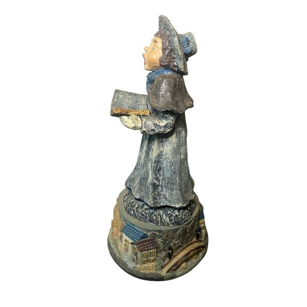 Musical Woman Caroler Collectible Windsor Music Box 9” Silent Night - Picture 3 of 5